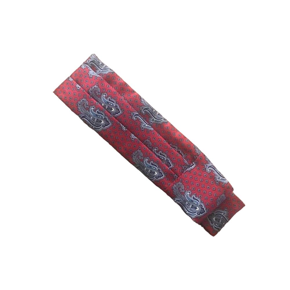 Vintage Silk Cummerbund, Red Paisley Cummerbund from Jos A Bank